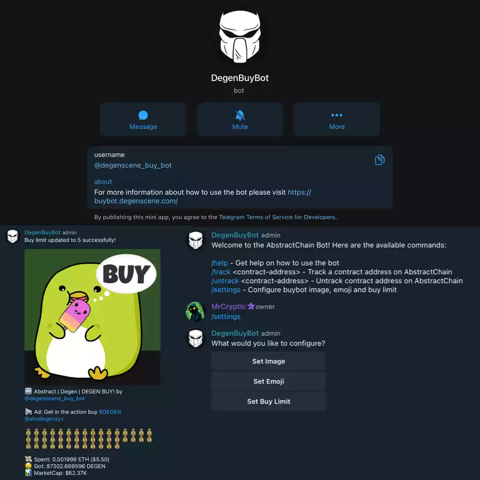 Telegram buybot promo